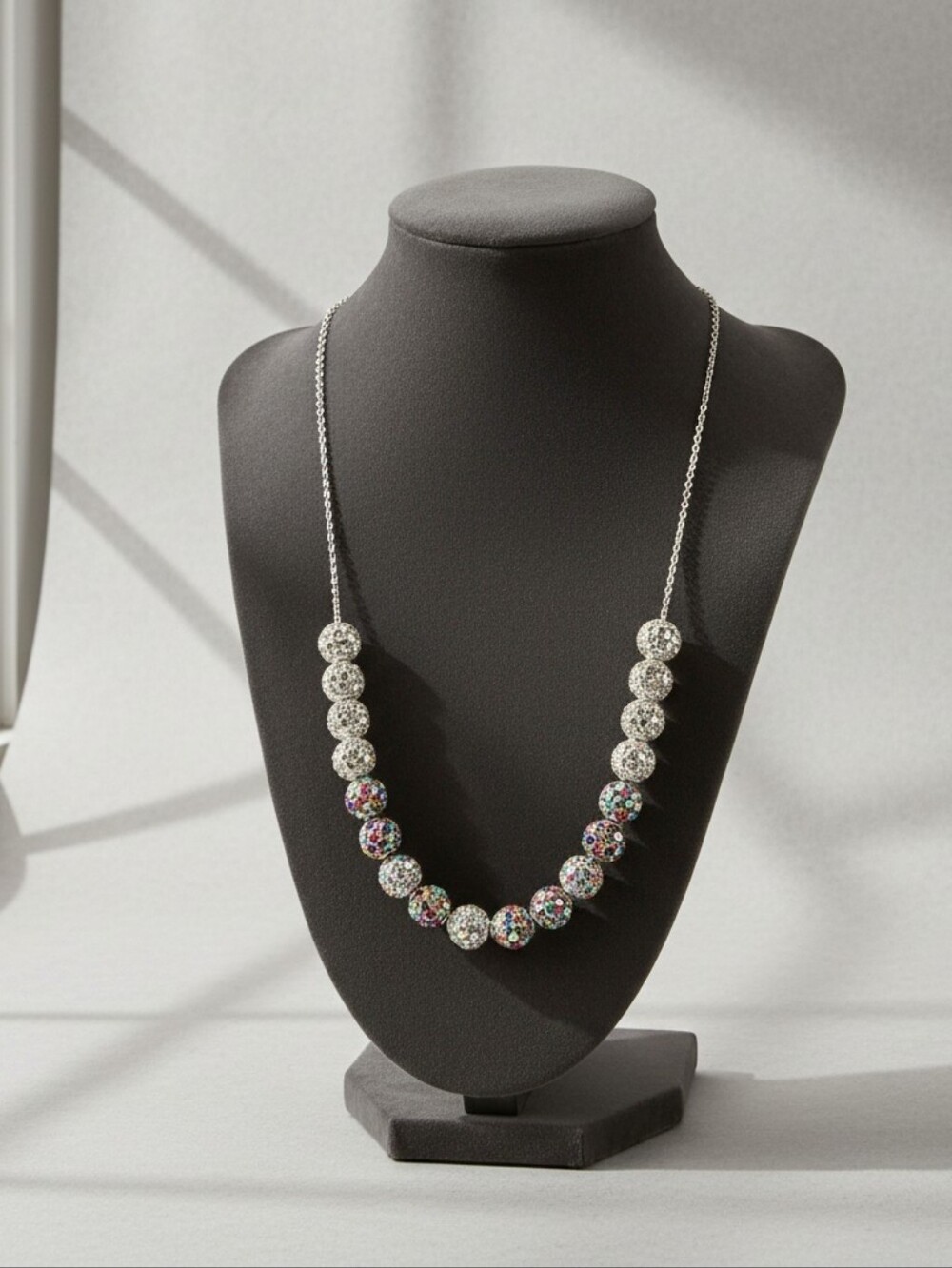 NWT Red and Silver Beaded Necklace